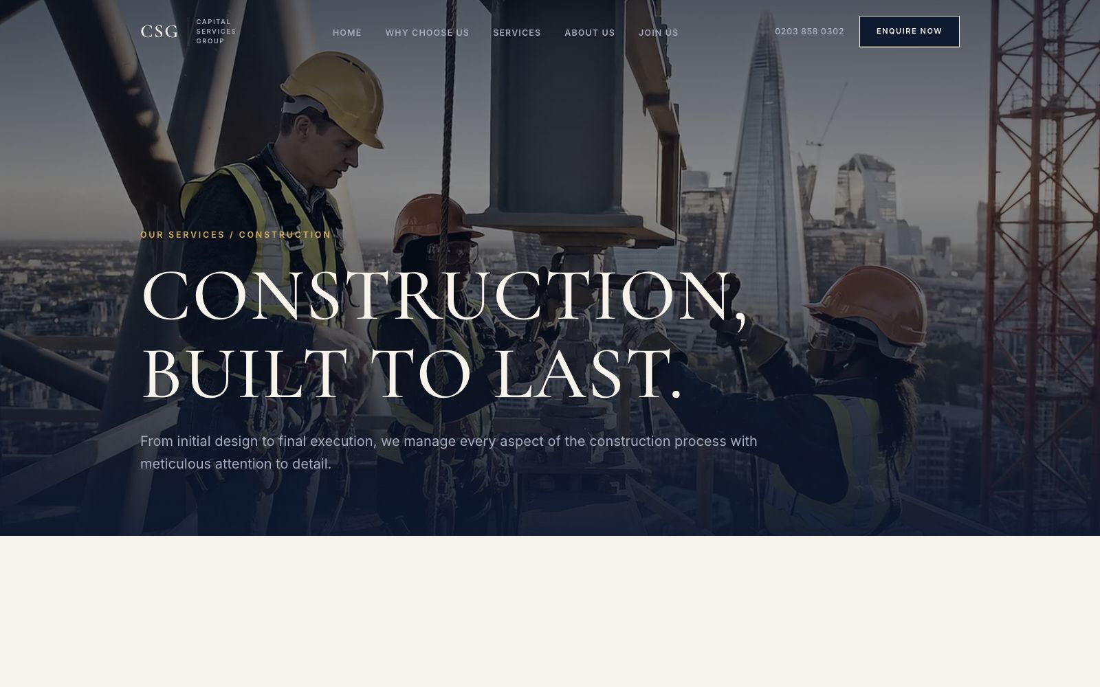 Capital Services Group Construction page