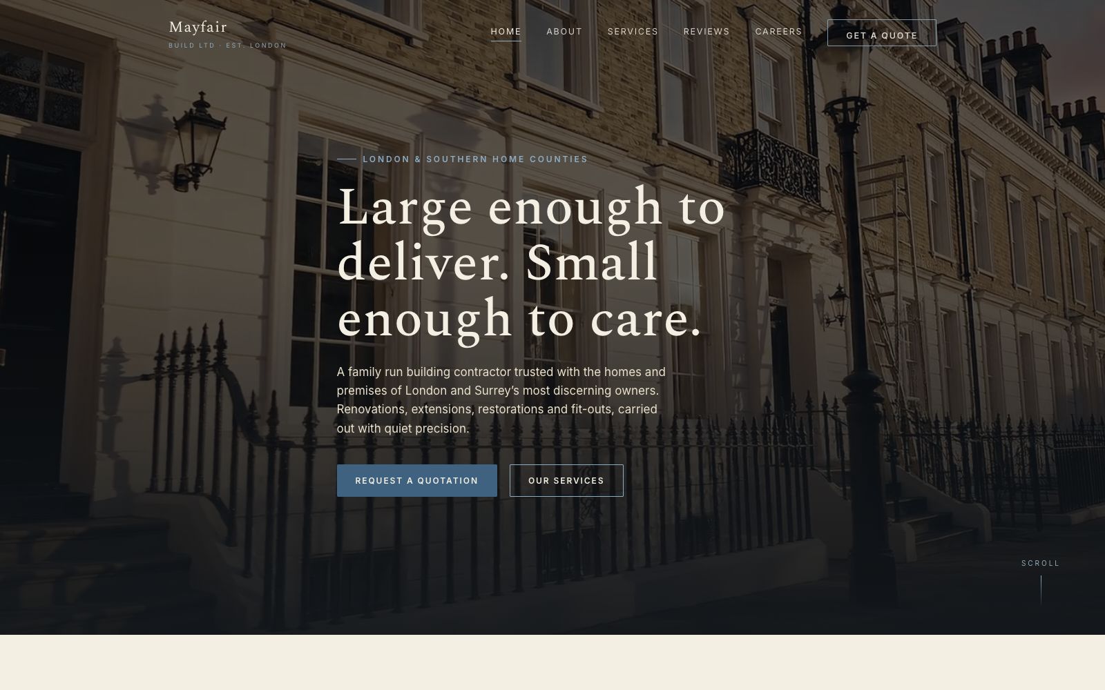 Mayfair Build Home page