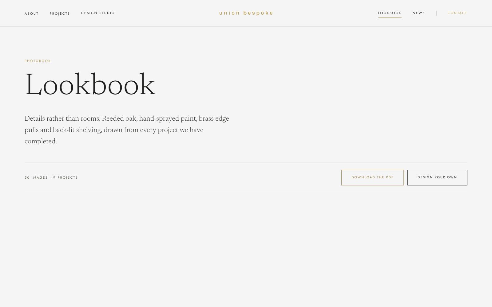 Union Bespoke Lookbook page